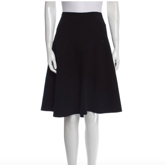 AGNONA SKIRT BLACK COTTON BLEND SIZE 14 US MADE IN ITALY - Picture 1 of 3